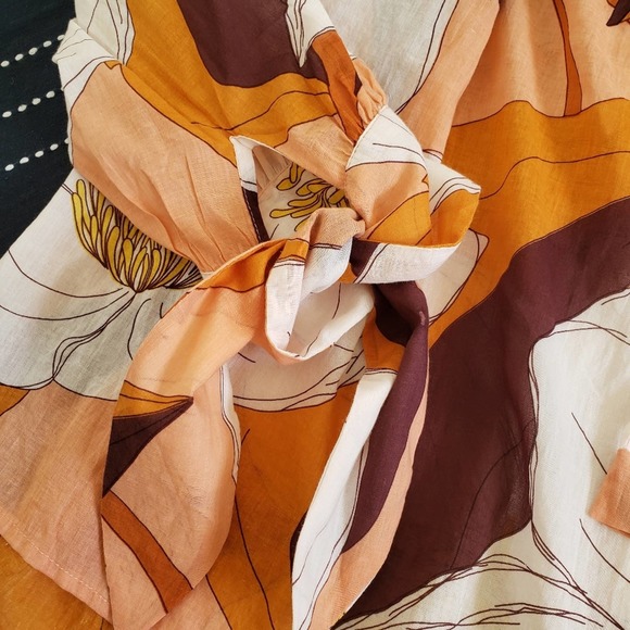 Antik Batik| Miami Floral Blouse Peach Size Small 38 - Picture 3 of 11